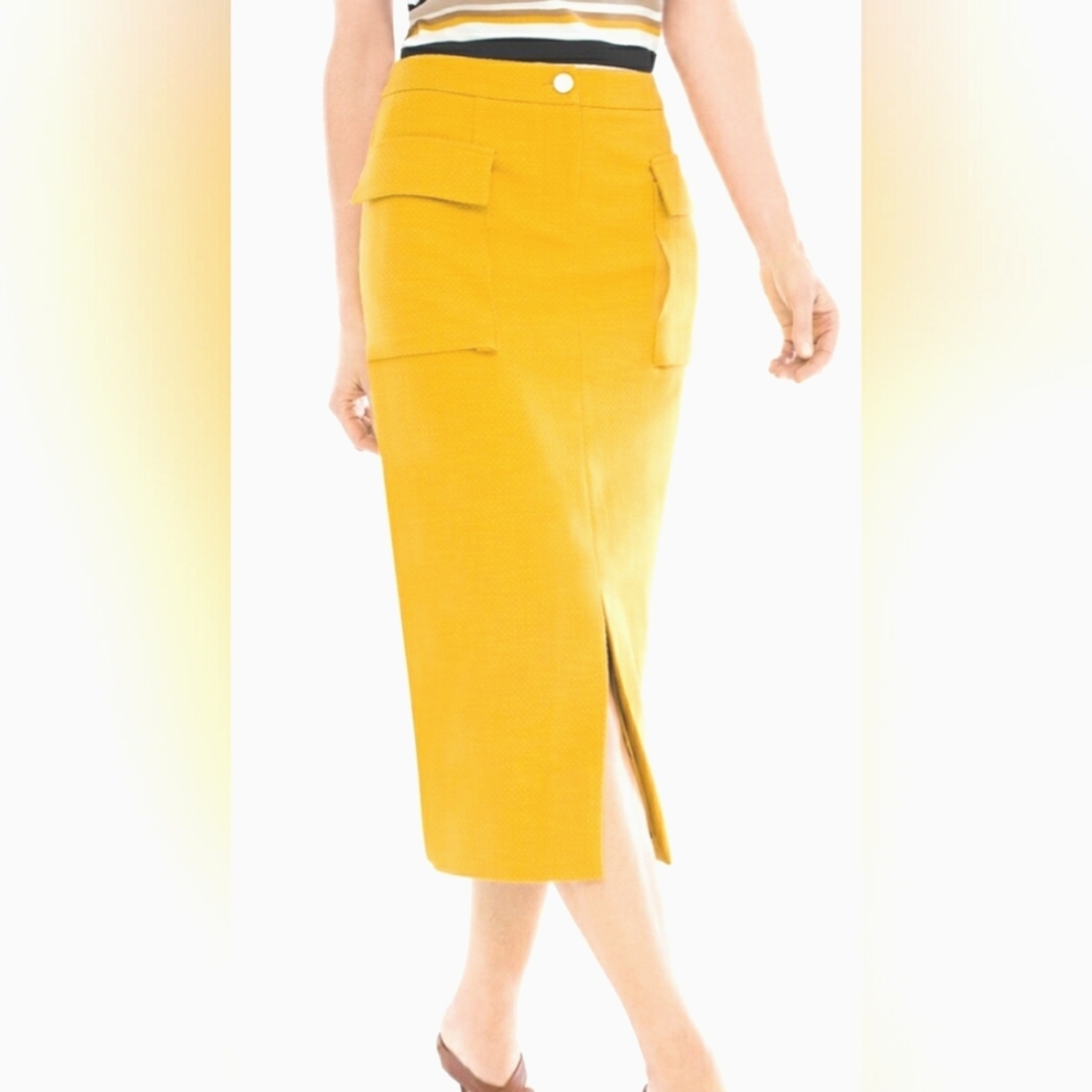 NWT Chicos Black Label Utility Pocket Midi Skirt Sz 2.5